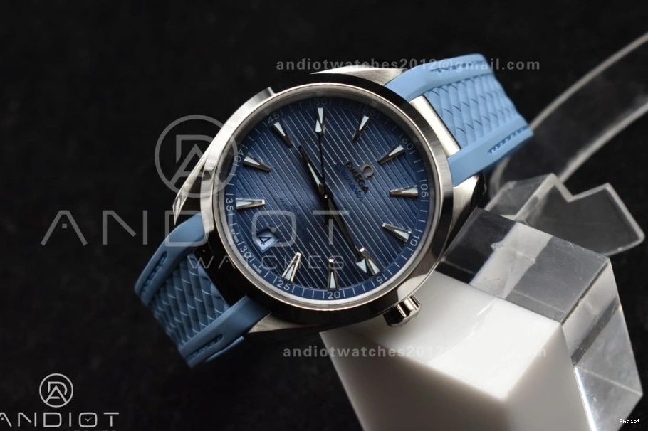 A8900 Summer Blue Edition 41mm Super Dial Rubber Clone Best Aqua Terra Blue VSF on 1:1 Strap 1228
